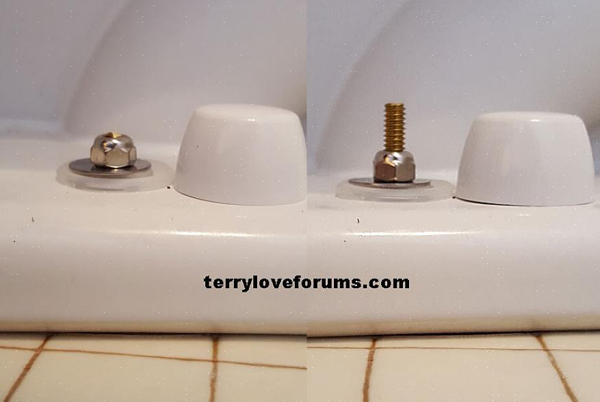 Den enkleste type udskiftning af toiletbolthætten består af en plastikhætte