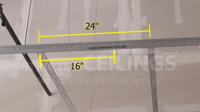 At den maksimale feltskrueafstand for væggips er 41 centimeter
